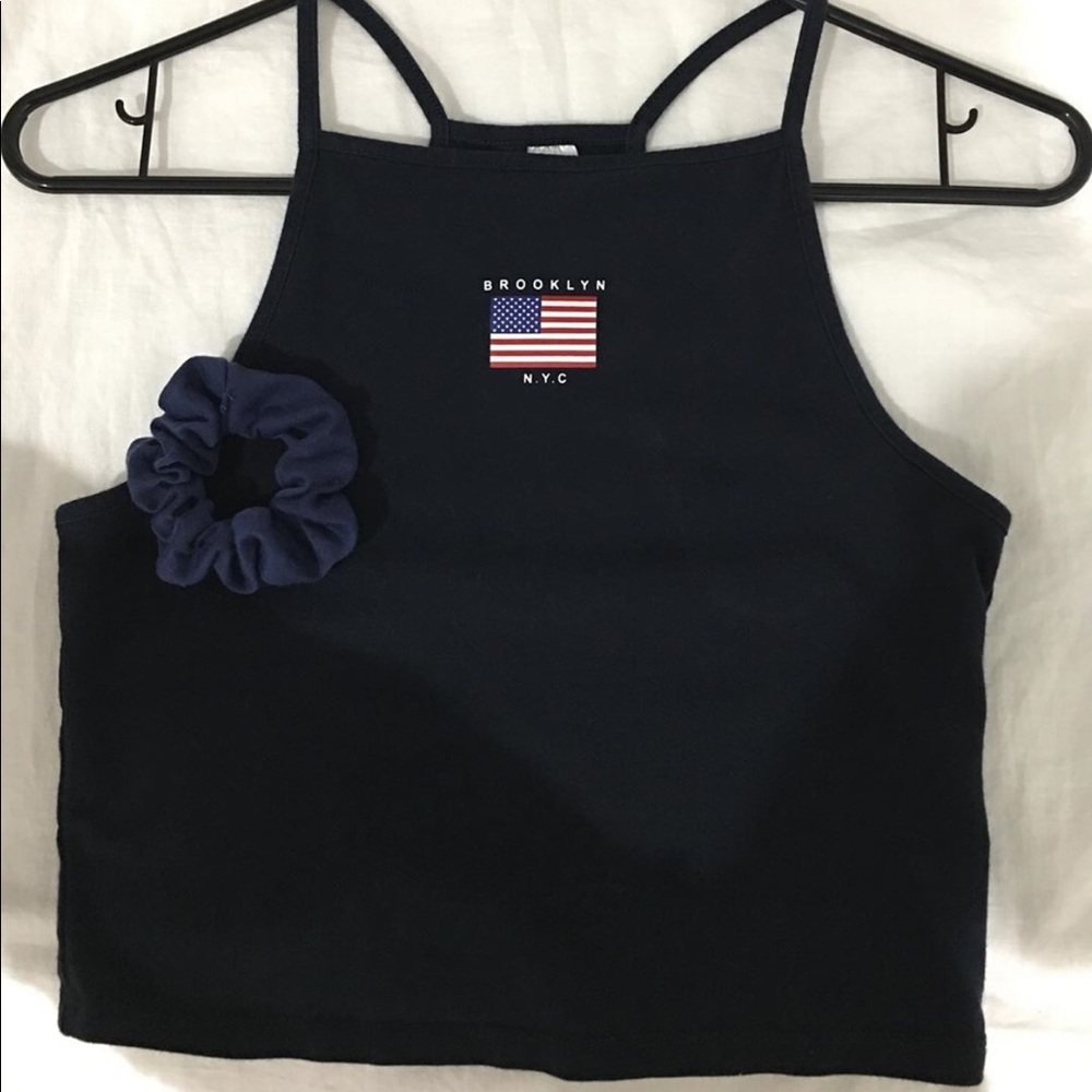 navy blue halter top